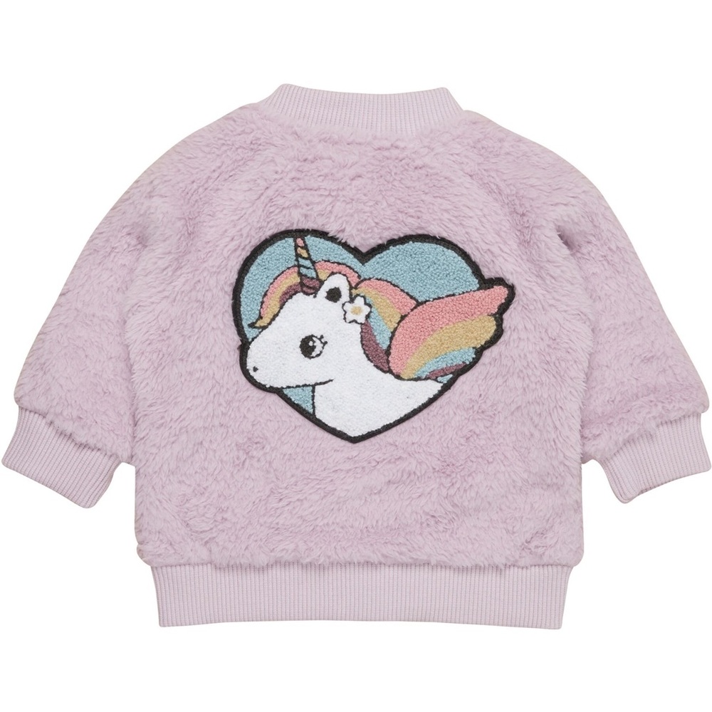 Huxbaby | girls unicorn fuzzy zip jacket